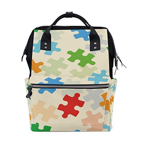 MONTOJ Multi kleuren puzzel stuk Canvas rugzak Travel Campus rugzak