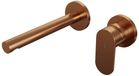 Brauer Copper Edition Inbouw Wastafelmengkraan met Rechte Uitloop en Rozetten Model C1 Koper Geborsteld PVD