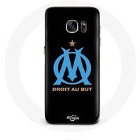 Olympique de Marseille Logo Zwarte achtergrond Maniacase Hoesjes voor Samsung Galaxy S7