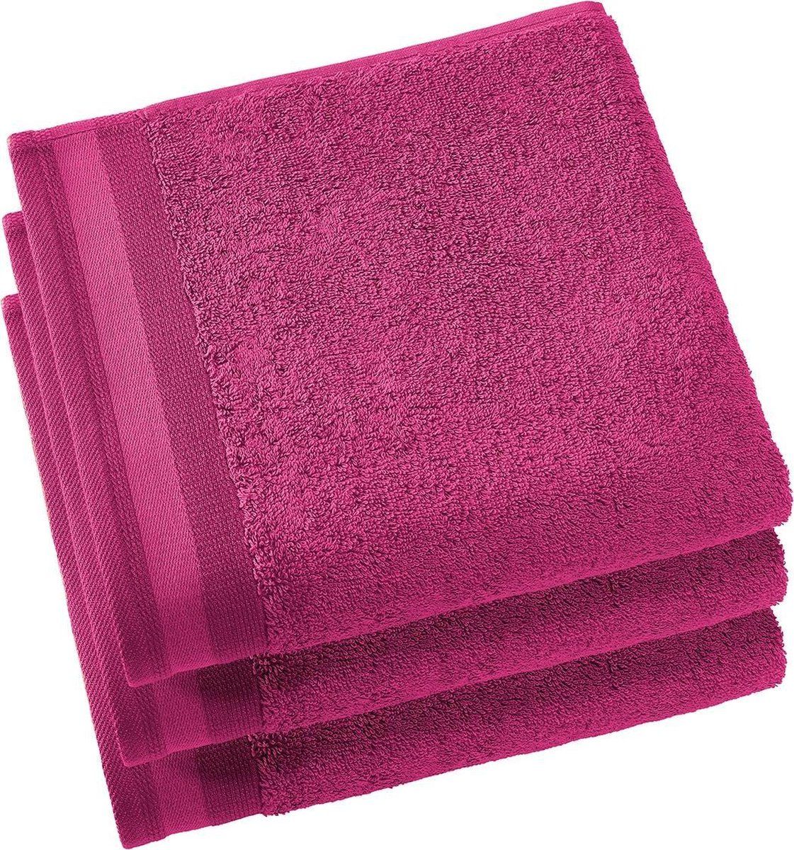 De Witte Lietaer Contessa Handdoek Set - 50x100 cm - Magenta (3 stuks)