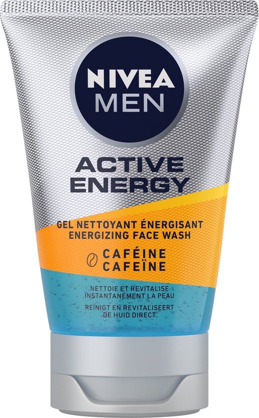 NIVEA MEN Active Energy Reinigingsgel - 100 ml - Gezichtsreiniger voor Mannen