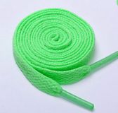 Lacets de baskets plates en polyester de 100 cm - 8 mm de large - Vert pomme