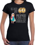 Bellatio Decorations Cadeau T-shirt dames - leeftijd 60 jaar - zwart - luid en duidelijk - verjaardagsfeest M