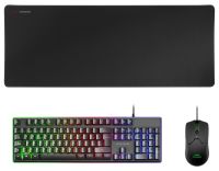 Clavier et souris de jeu - Interrupteurs mécaniques - 10000 DPI - Tapis de souris XXL - Noir
