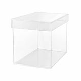 TUKA-i-AKUT TKD8254 Acryldoos, 15 x 15 x 15 cm, 5-zijdig met deksel, kubusvorm, transparante geschenkdoos, presentatiebox, vitrine voor museum, verzamelaars, sieraden, cosmetica, decoratie, opslag