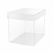 TUKA-i-AKUT TKD8254 Acryldoos, 15 x 15 x 15 cm, 5-zijdig met deksel, kubusvorm, transparante geschenkdoos, presentatiebox, vitrine voor museum, verzamelaars, sieraden, cosmetica, decoratie, opslag