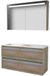 Basic Line Premium 46 Badkamermeubelset - 120 x 46 cm - Greeploos - 4 Lades - Acryl Wastafel - 2 Kraangaten - Spiegelkast met LED Verlichting - Scotch Oak