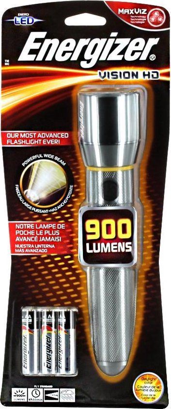 Energizer Vision HD Metal 2AA - LED Zaklamp - 110 lm - Grijs