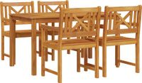 vidaXL Eettafel Set Bruin Massief Acacia Hout 5-delig