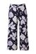 Ulla Popken - Dames - Jersey broek met print wijde pijpen elastische tailleband - Zwart - Maat 54+