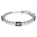 Swarovski Matrix Tennis armband, Verschillende slijpvormen, Groen, Rodium toplaag