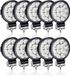 Impact Life 10x Lampe de travail LED ronde 42W 3,2 pouces projecteur de travail 12V/24V
