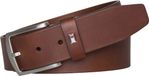 Tommy Hilfiger New Denton Belt 4.0 Heren Riem Leer Dark Tan Zilverkleurig 110 cm