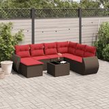 Maison Exclusive - Ensemble de jardin 8 pièces, avec coussins, marron, en polyrotin