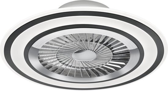 BES LED LED Plafondlamp met Ventilator - Plafondventilator - Trion Figon - 36W - Aanpasbare Kleur - Rond - Mat Zwart - Kunststof