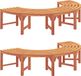 vidaXL Bank 8-persoons 2 stuks 160 x 80 x 45cm Naturel