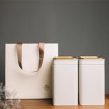 Théière métallique blanche 2 pièces