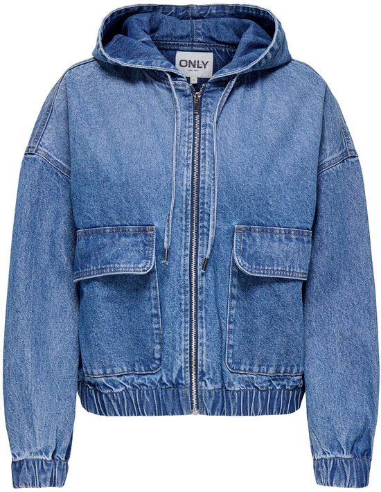 ONLY OnLKenzie Denim Jacket Women XL Medium Blue Denim