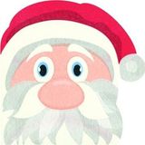 Merkloos Kerst servetten - 12x st - Kerstman hoofd vorm - 33 x 33 cm - papier - kerstdiner wegwerpservetten