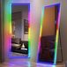Miroir LED pleine longueur, 153x50 cm, éclairage RVB, pour pose sur pied ou fixation murale