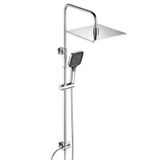 JOHO Roestvrij stalen douchesysteem zonder armatuur, regendouche doucheset waterbesparend met hoofddouche 25x25 cm chroom