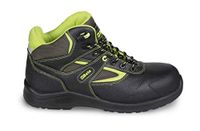 Beta 7221PEK veiligheidsschoenen voor dames en heren, veterschoenen van leer met beschermkap (waterafstotend en snel verwijderbaar), zwart/groen