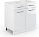 Vicco Fame-Line Meuble bas de cuisine – 80 cm sans plan de travail Blanc Laqué brillant