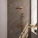 Brauer Copper Carving Thermostatische Regendoucheset Inbouw - Hoofddouche 30 cm - Gebogen Wandarm - 3 Weg - Handdouche Staaf - Doucheslang - Geintegreerde Glijstang
