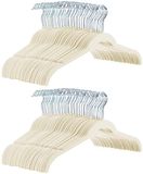 Amazon Basics Velours kledinghangers voor hemden of jurken, set van 100, ivoor
