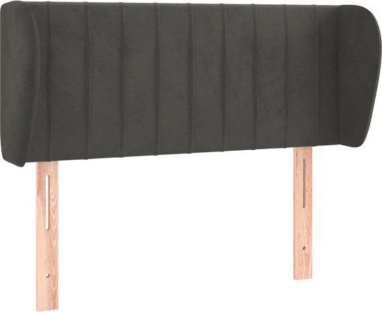 VidaXL Hoofdbord met randen 103x23x78/88 cm fluweel donkergrijs