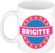Bellatio Decorations - Brigitte voornaam - koffiemok - beker - wit/roze - 300 ml