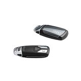 Audi 8W0071208BZ7S sleutelkastje, met ringlogo, alleen voor sleutels 4M0959754 8W0959754 8S0959754 met chroomclip (daytonagrijs)