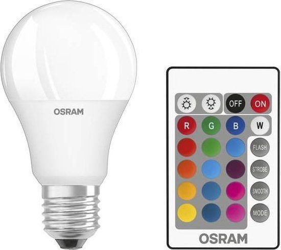 Cata Osram LED Base Lamp RGB 9W E27 warm wit mat incl. afstandsbediening
