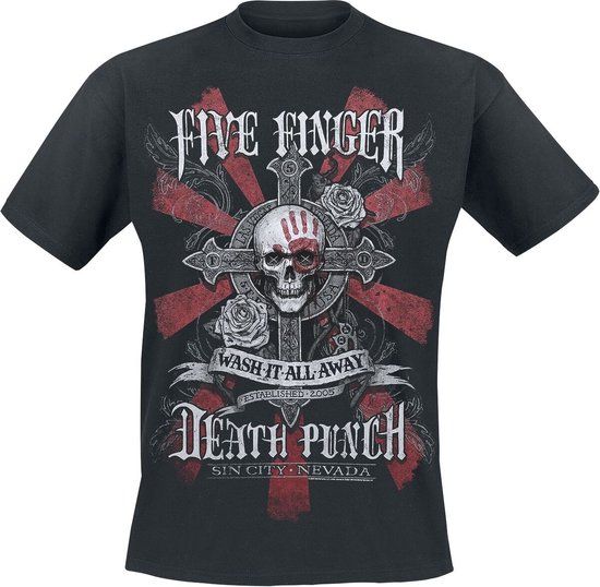 Five Finger Death Punch WashIt Away Heren T-shirt - zwart - XL