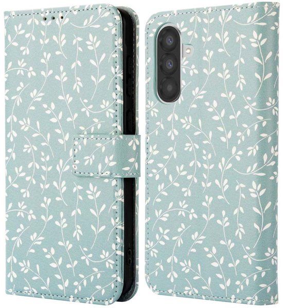imoshion Design Bookcase voor de Samsung Galaxy A36 - Smoke Green Flowers