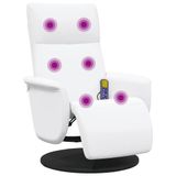 VidaXL Elektrische Massagestoel Wit Kunstleer