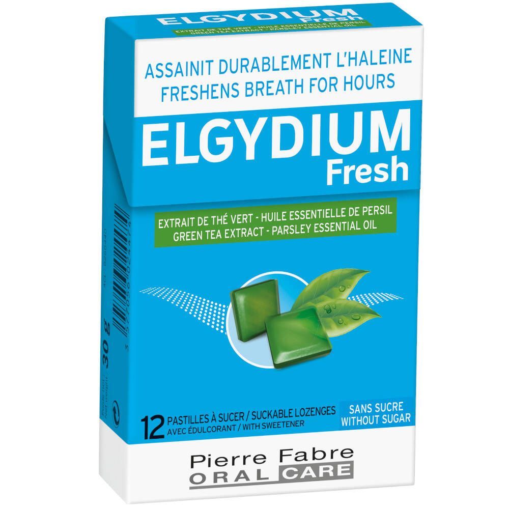Elgydium Fresh Zuigtabletten Zonder Suiker 12 stuks