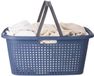 Panier à linge sans marque avec poignée - 38 litres - 60 cm - bleu/blanc