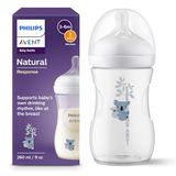 Philips Avent Natural Response-babyfles - Babymelkfles van 260 ml, BPA-vrij, voor baby's van 1 maand en ouder, met koalamotief (model SCY903/67)