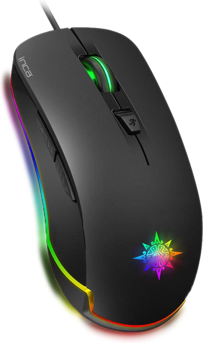 Inca IMG-327 - Muis - Zwart - 4800 DPI - 150 cm Kabel