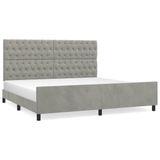 VidaXL Bedframe Lichtgrijs 200x200 cm Fluweel