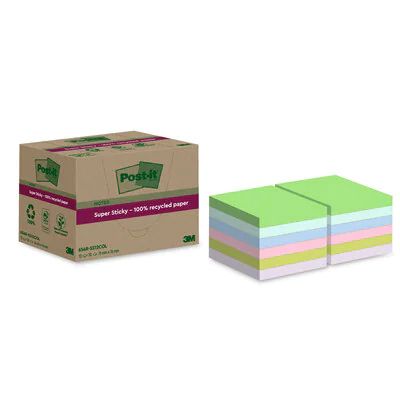 Post-it 7100284781 Zelfklevend Notitiepapier Vierkant Blauw, Groen, Roze, Paars, Geel 70 vel Zelfplakkend