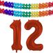Folat Verjaardag Leeftijd folieballon - 12 jaar - rood - 86 cm