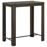 VidaXL Tuinbartafel 100x60,5x110,5 cm poly rattan bruin