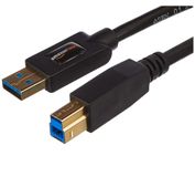 Amazon Basics 3.0 USB Type A stekker - USB Type B stekker kabel, 183 cm, zwart