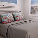 PETTI Artigiani Italiani - Beddengoedset voor Frans bed, bedlaken voor schoenen 2, beddengoed voor tweepersoonsbed, opdruk alleen op kussenslopen, gemaakt in Italië.