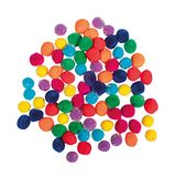 Rayher Pompommengsel, 15 mm ø, 80 stuks, regenboogkleuren, kleurrijk gesorteerd, pluche ballen, om te knutselen en te decoreren, 75443990