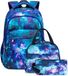 Sac à dos pour jeunes adolescents - sac à dos pour filles - set 3-en-1 - boîte à lunch isotherme - trousse à crayons - polyester doux, dimensions 30,5 x 12,9 x 43,9 cm - sac à dos