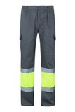 Velilla Werkbroek met hoge zichtbaarheid, Unisex, Maat 3XL, Grijs/Fluogeel