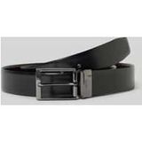 JOOP! Leren Riem Adjustable Coll. Belt 3,5 CM W95 Black-D`Brown Zwart Donkerbruin